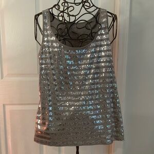 LANE BRYANT SILVER SEQUIN TOP PLUS SIZE 18/20